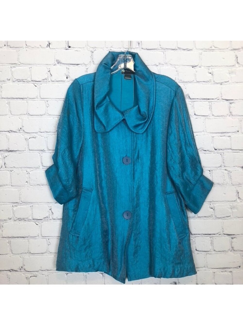 Damee Blue Shimmer Swing Jacket Size S